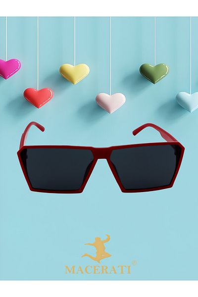 MACERATİ 0-10 Years Red Children's Sunglasses with UV400 Certified Box