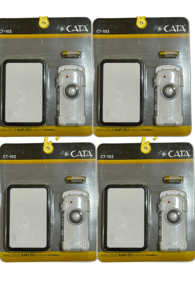 Cata CT-103 Kablosuz Kapı Zili Siyah Kenarlı 4 Adet