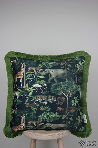 Alseko Concept Husă de pernă pătrată cu imprimare digitală cu tematică animal...