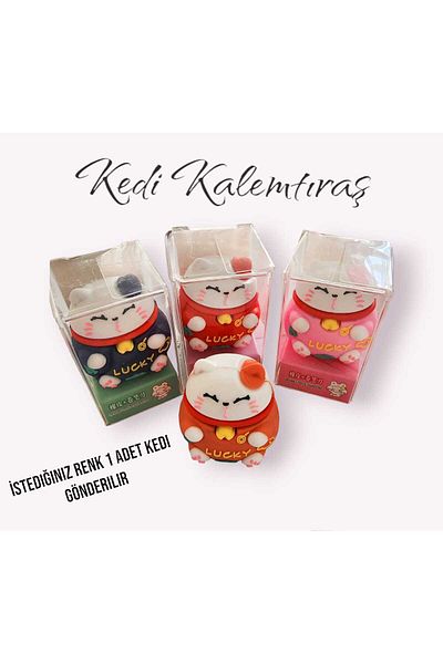 Rota Hediyelik Cute Kawaii Cat Cat Pencil Sharpener Back To School Stationery Desktop
