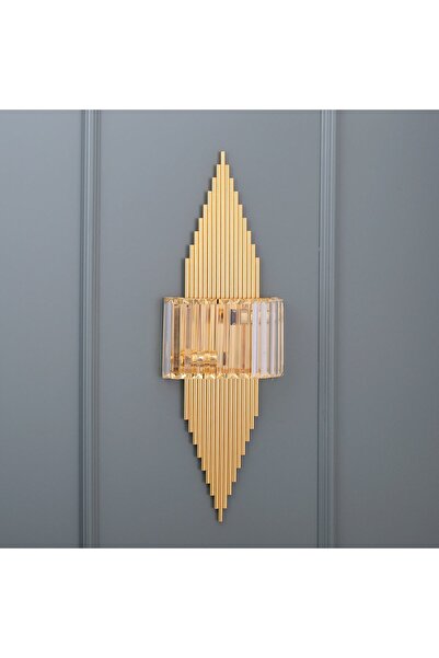 Elit Aydınlatma شمعدان حائط حديث باللون الذهبي مع تفاصيل زجاجية