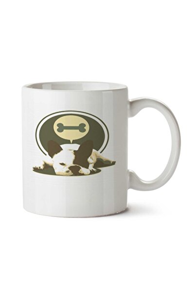 ART HEDİYE كوب بولدوج مستلقي مطبوع على الجانبين