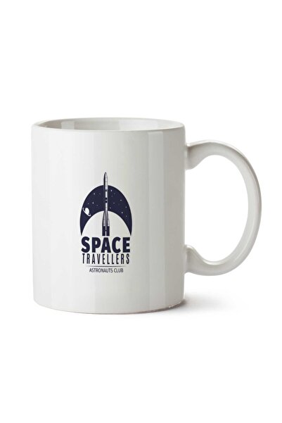 ART HEDİYE كوب مطبوع على الجانبين من Space Travelers Astronaut Club