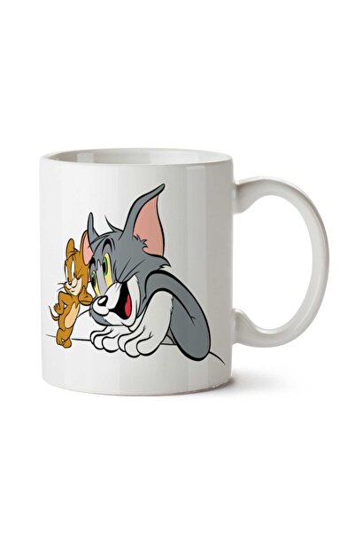 ART HEDİYE Tom-And-Jerry-Free-PNG-Image iki Tarafı Baskılı Kupa Bardak