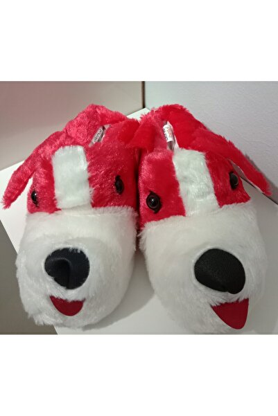 AkınalBella Sevimli Köpek Figürlü Peluşlu Ev Terliği Panduf