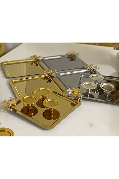 Elzem 2 MODELS GOLD AND SILVER SQUARE TABLE AND GOLD SILVER TABLE