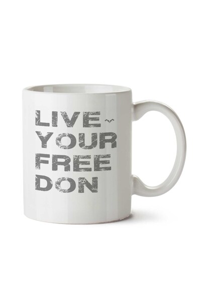 ART HEDİYE كوب مطبوع على الجانبين من Live Your Free Don