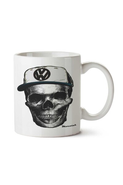 ART HEDİYE كوب فولكس فاجن بطبعة جمجمة - وجهين