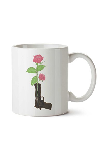 ART HEDİYE كوب مطبوع على الجانبين من Weapon of Peace Rose