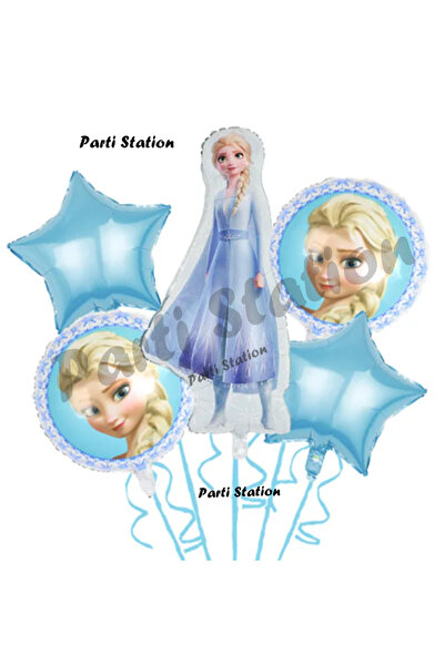 Parti Station Frozen Karlar Ülkesi Elsa Konsept Doğum Günü Balon Set Elsa Kar...