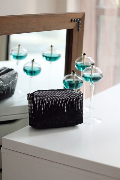 Moom Bag Geantă de umăr cu model de piatră curgătoare argintie pentru femei