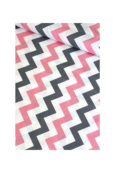 TEKSTİLCİ Zigzag Patterned Meter and Duvet Cover Ranforce Fabric - Width 240 Cm