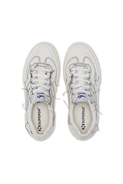 Superga 2941 Revolley Distressed Stone Washed Unisex Beyaz-siyah Bileksiz Sneaker