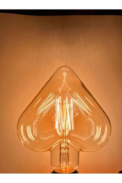 OKYANUSAYD 40 WATT FILAMENT DİMMERLİ KALPLİ HEART SEVGİLİLER GÜNÜ RUSTİK AMPUL