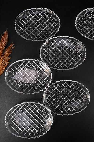 Digithome Cage 6-Piece Glass Cake Plate Set 20 Cm - Sn.pst.300 C1-1-288
