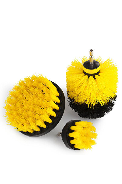 MEZİGARC Zorlu Kir Temizleyici 3lü Matkap Ucuna Takılan Temizlik Fırça Seti F...