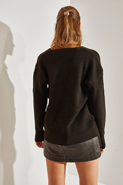 Bianco Lucci Women's Knitwear Cardigan - Buttoned Design