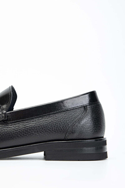 Tamer Tanca Erkek Hakiki Deri Siyah Loafer Ayakkabı
