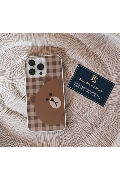 Redmi 13c Compatible Teddy Bear Pattern Transparent Case