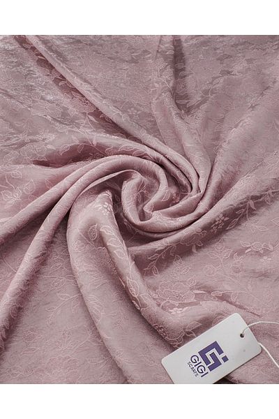 Scarf Shiny Jacquard Flower Pattern Shawl - Powder Mink -