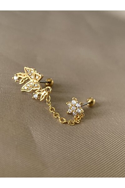 denizden silver Steril Çelik Ikili Piercing