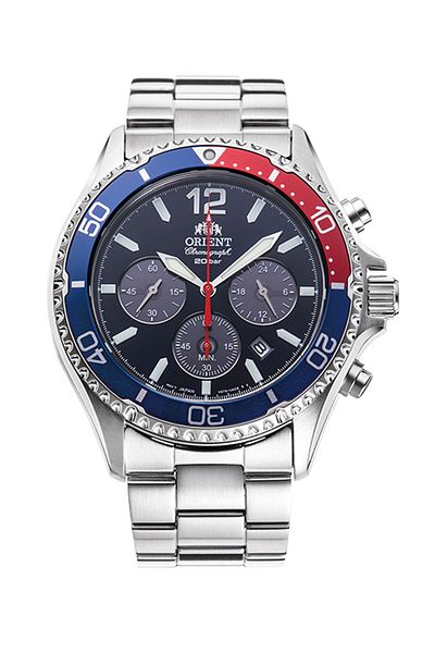 Orient RA-TX0201L10B Automatic Steel Grey Navy Blue Dial Sapphire Glass 20 ATM 43 mm Men's Wristwatch
