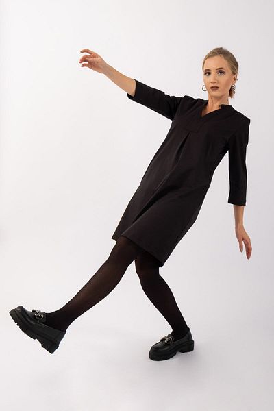 Bold & Young Rochie de damă din lycra cu buzunare din satin - mânecă 3/4