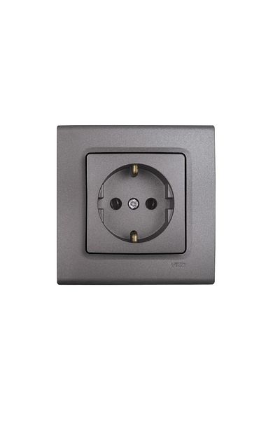 VİKO Linnera Life Grounded Socket Mek + Cover (Frame Included) - Granite Gray90442008
