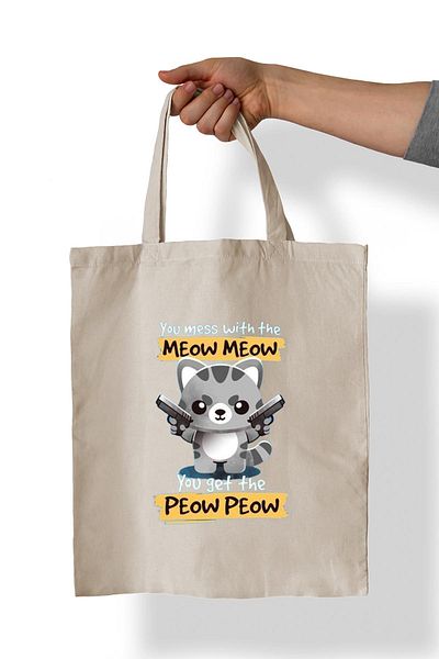 remonz Τσάντα Meow Printed 100% Cotton 35x38 cm