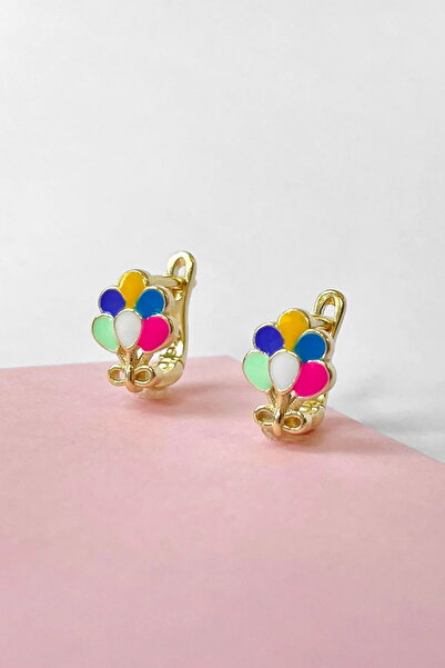 goldberia Renkli Balonlar Gümüş Çocuk Küpesi