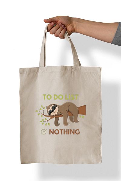 remonz Τσάντα Lazy Printed 100% Cotton 35x38 cm υφασμάτινη τσάντα
