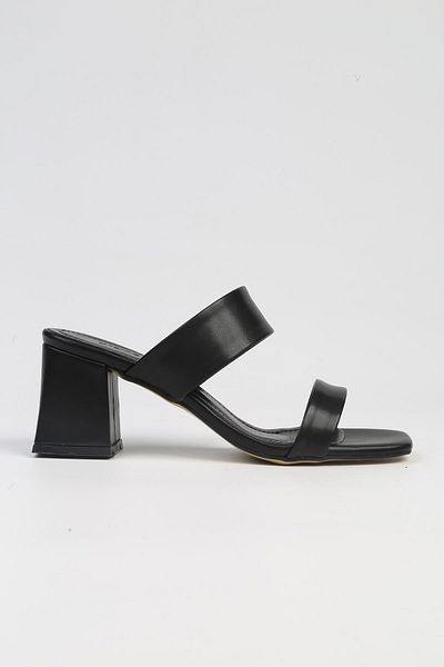 Pierre Cardin ® |   PC-53007- 3691 Μαύρες γυναικείες παντόφλες με τακούνι