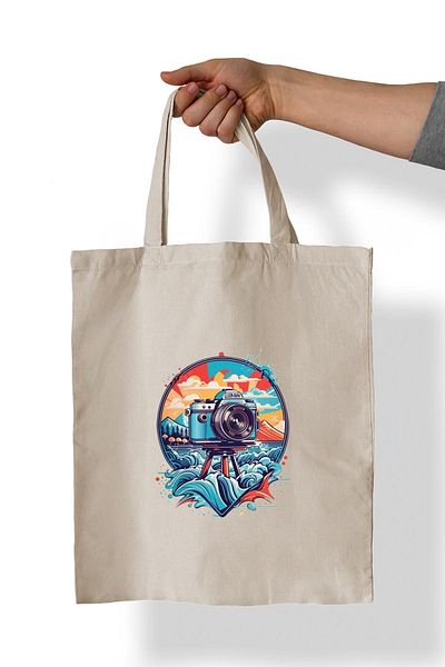 remonz Κάμερα Trend Printed 100% Cotton 35x38 cm υφασμάτινη τσάντα
