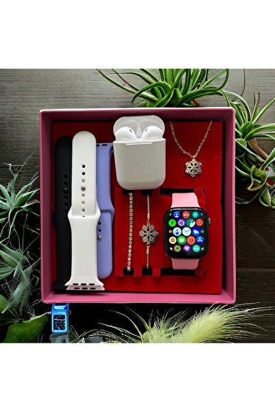 Burj Akıllı Saat T700 Ultra i12 Bluetooth Kulaklık 4 Adet Kordon Kolye Bilekl...