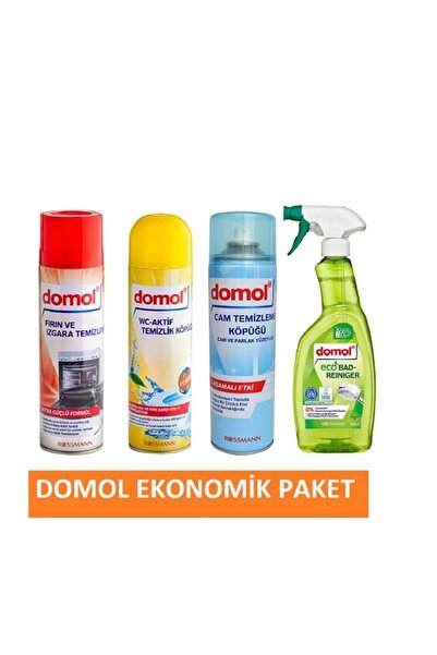 DOMOL Fırın Izgara Temizleyici+Tuvalet Temizleme Köpüğü+ Cam Temizleme Köpüğü...