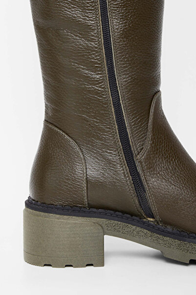 Tamer Tanca Women's Genuine Leather Green Casual Boots