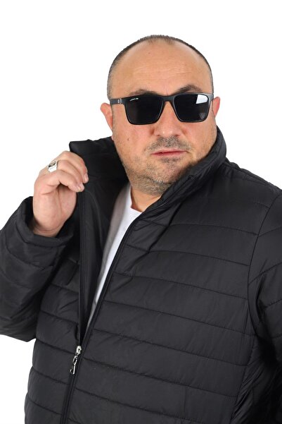 MEYASU Ανδρικό μαύρο αδιάβροχο πουπουλένιο παλτό με φερμουάρ