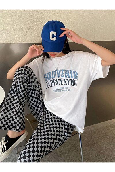AFROGİYİM Unisex Souvenir Expectation Τυπωμένο μπλουζάκι Oversize