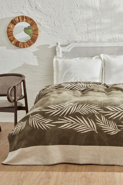 Karaca Home Leaf Single Cotton Blanket