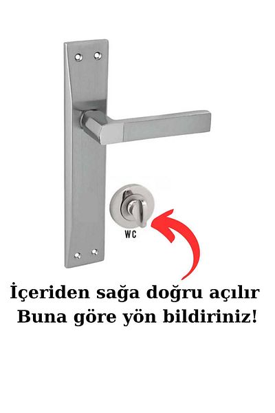 ARON Sofuoglu Nickel Satin Fleece Mirrored Door Handle - Aluminum/Steel (Banyo-Wc)