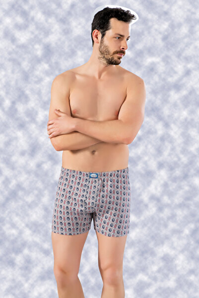 LÜXDRM 312 - 5 Pieces Cotton, Wide Net, Patterned Men's Comfortable Boxer Shorts