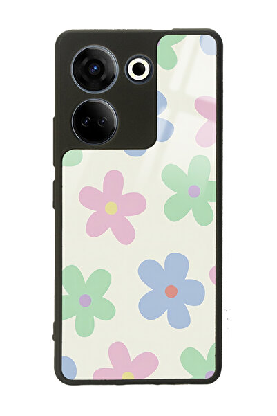 Spoyi غلاف هاتف لامع بتصميم زهرة عارية لهاتف Camon 20 4G