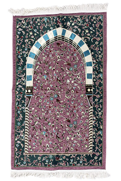 HitDukkan Pembe Çiçek Desenli Kalın Şönil Çeyizlik Hediyelik Burgu Püsküllü (...