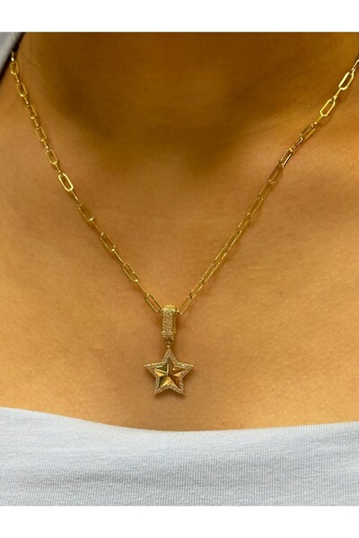 Hakan Güler Kuyumculuk Altın Yıldız Kolye Uçlu Ataç Zincir