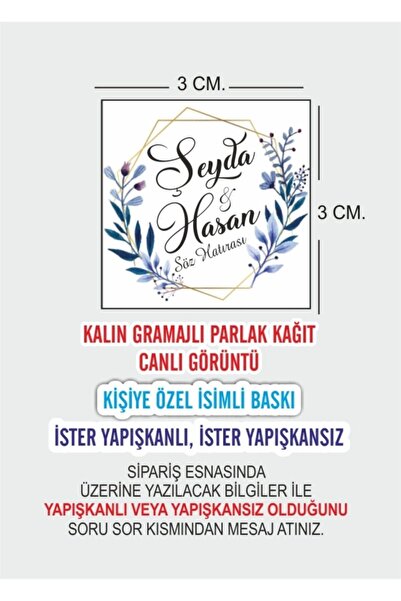 Nikah Şekeri Market Etiketa za bočicu i magnet za venčanje sa hennom za veridbu