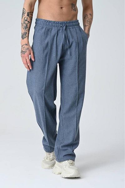 FRANKNESS JEANS Loose Cut 100% Linen Fabric Pleated Baggy Pants