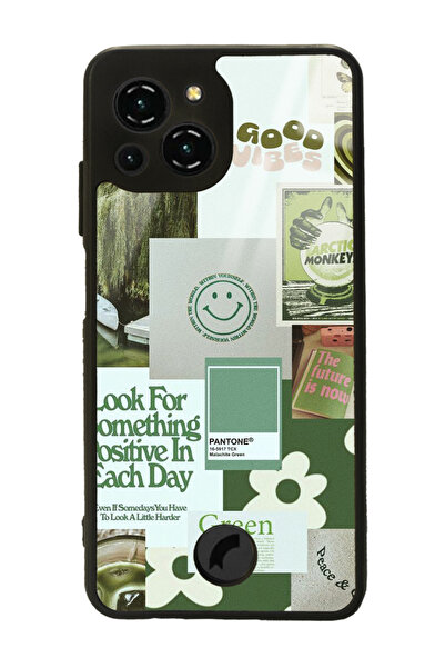 Spoyi Reeder S23 Pro Max Green Sticker Tasarımlı Glossy Telefon Kılıfı