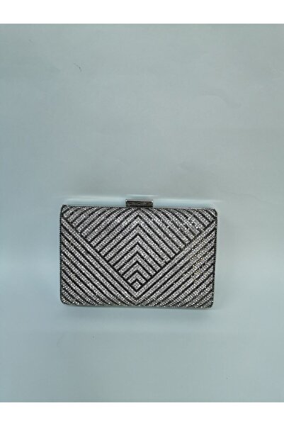 NAZART Női ezüst kő estélyi ruha Clutch portfólió kézitáska Esküvői eljegyzési táska