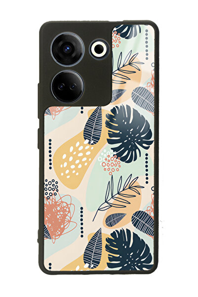 Spoyi غلاف هاتف لامع بتصميم أوراق الشجر بتصميم ريترو لهاتف Camon 20 4G