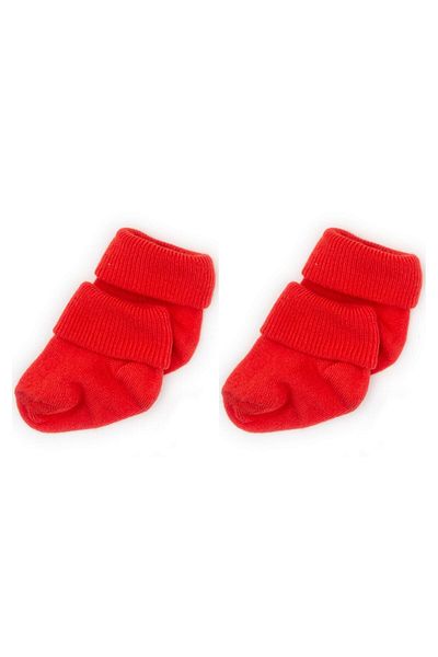 Novibaby 2 Pack Bamboo Baby Socks I Rudy I Red Newborn Baby Girl Boy Socks